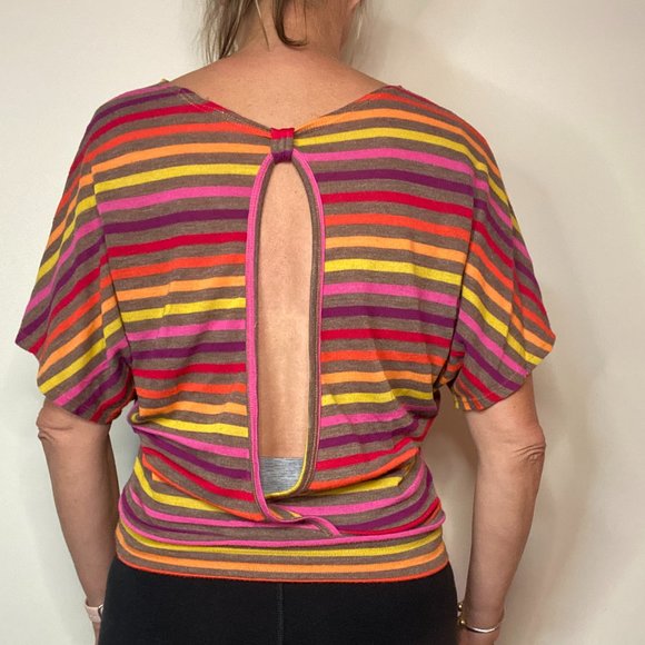 T-shirt, blouse, loose fitting, coloured stripes - Picture 3 of 4